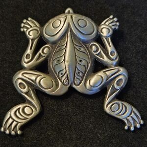 Frederick Pewter Frog Brooch